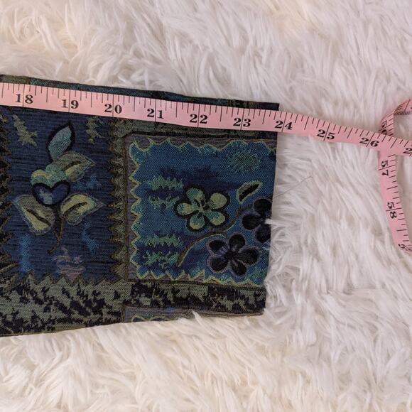 Vintage 90s Coldwater Creek Floral Tapestry Jacket Blue Green Zip Up - Picture 9 of 16